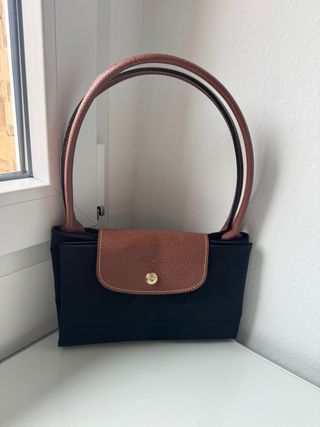 Bolso Longchamp Le Pliage Negro Marrón