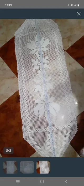 Camino de mesa ganchillo blanco