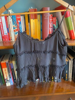 Blusa Zara Gasa Negra Talla Única