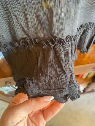 Blusa Zara Gasa Negra Talla Única