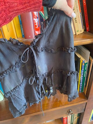 Blusa Zara Gasa Negra Talla Única