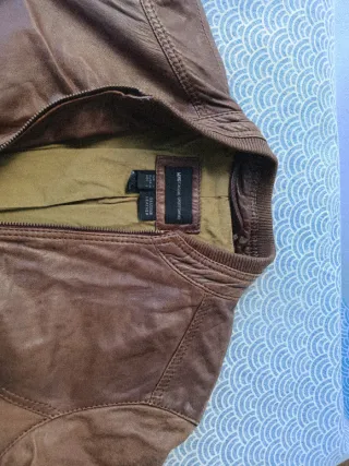 Chaqueta de cuero marrón mujer Talla L