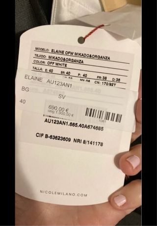 Vestido de Novia, sin usar. En perfecto estado.