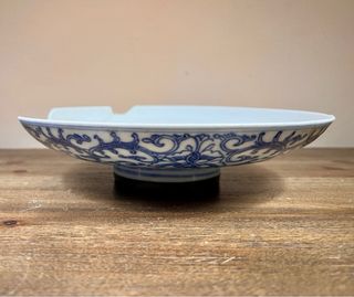 Antiguo plato porcelana china azul y blanca c.1900