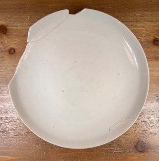 Antiguo plato porcelana china azul y blanca c.1900