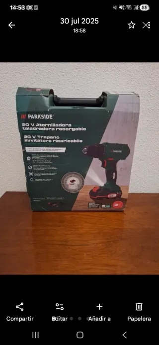 Parkside atornillador taladradora 20V