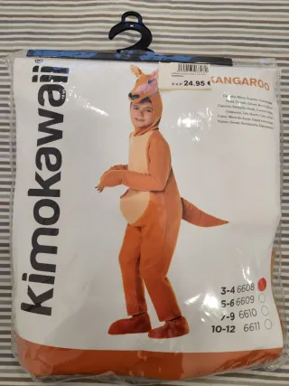Disfraz Canguro Infantil Kimokawaii Talla 3-4