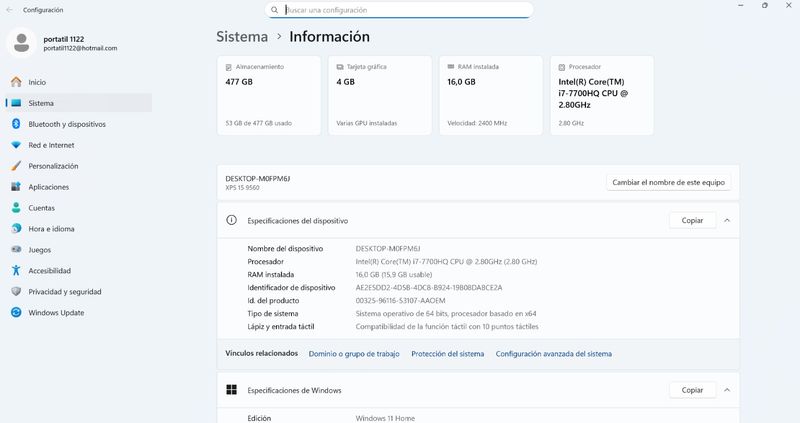 Dell XPS 9560 4k Táctil 16GB RAM | i7 SSD 500GB afbeelding 4
