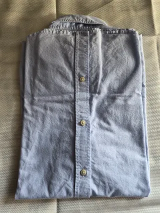 Camisa Zara Hombre Azul de algodón