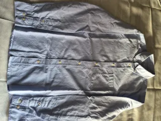 Camisa Zara Hombre Azul de algodón