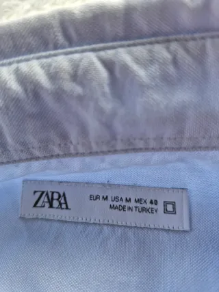 Camisa Zara Hombre Azul de algodón