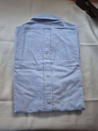 Camisa Zara Hombre Azul de algodón