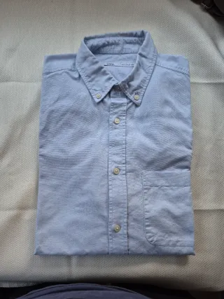 Camisa Zara Hombre Azul de algodón