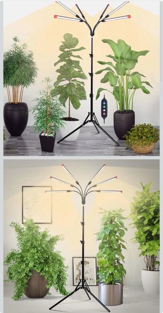 Luz Cultivo 6 Cabezales con Soporte y Temporizador