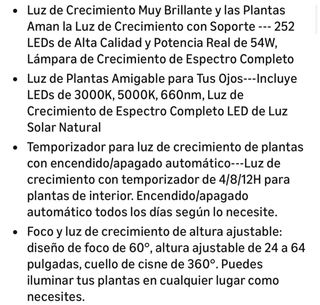 Luz Cultivo 6 Cabezales con Soporte y Temporizador