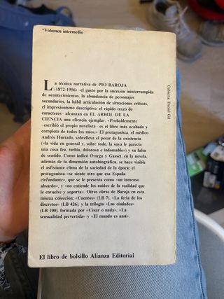 Libro el Arbol de la ciencia de pio baroja