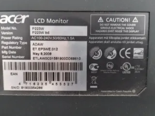 Monitor LCD Acer Negro