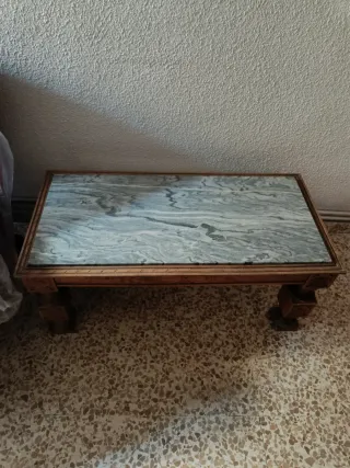 Mesa de centro madera y mármol