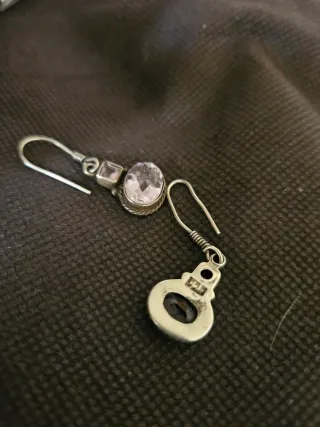 Pendientes y sortija amatista plata