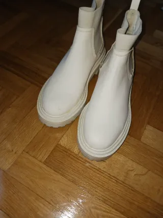 Botines beige/blanco