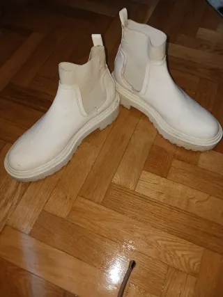Botines beige/blanco