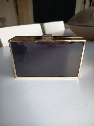 Bolso de mano Zara dorado y negro