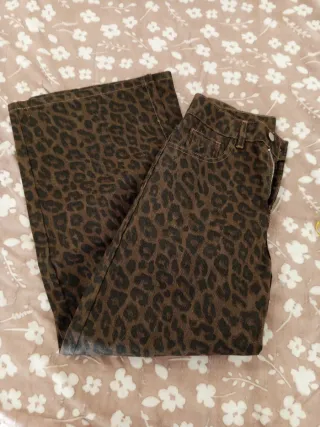Jeans dritti donna leopardati taglia M
