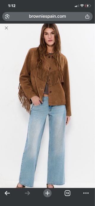 Chaqueta Brownie Suede Flecos Talla M