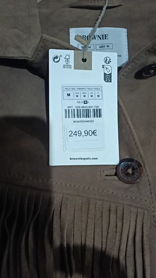 Chaqueta Brownie Suede Flecos Talla M