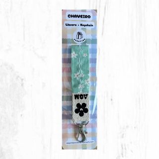 Llavero tela y cinta de algodón