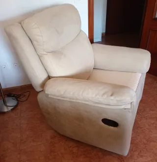 Sillón relax tela beige