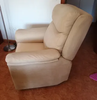 Sillón relax tela beige