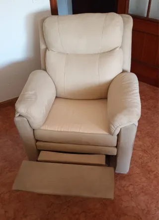 Sillón relax tela beige