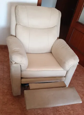 Sillón relax tela beige