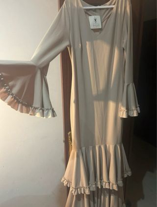 Traje de gitana elástico beige