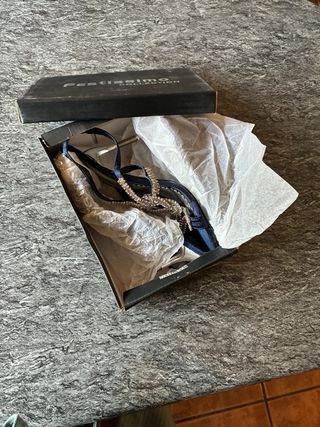 Zapatos de fiesta Festissimo azul pedrería