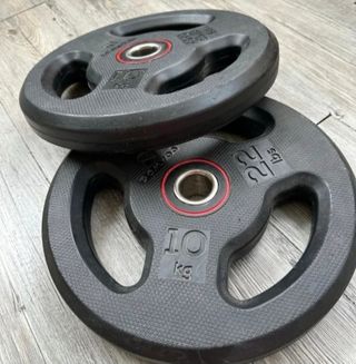 PESAS 4 DISCOS DE 5KG CAUCHO ASAS y Mas