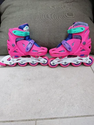 Patines en línea rosas para niña