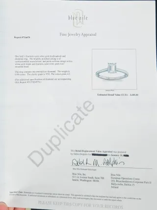 Anillo de Diamante GIA 0.90ct VS2