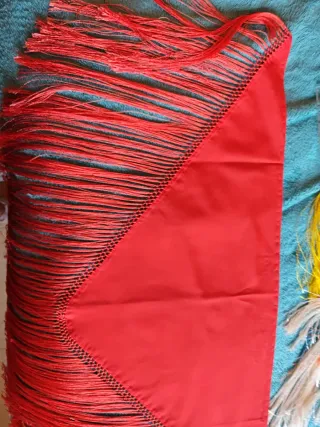 Mantón de Manila Rojo para niñas