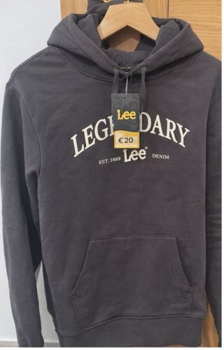 Sudadera Lee Negra Capucha Vintage