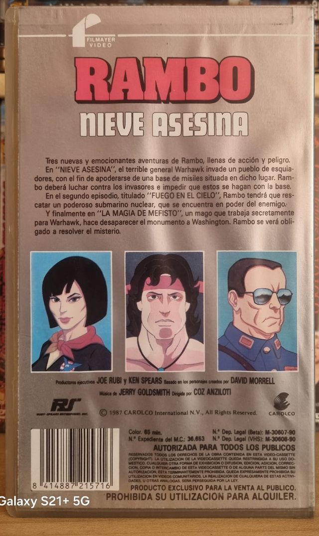 RAMBO LA SERIE ANIMADA x2 VHS (NUEVO)