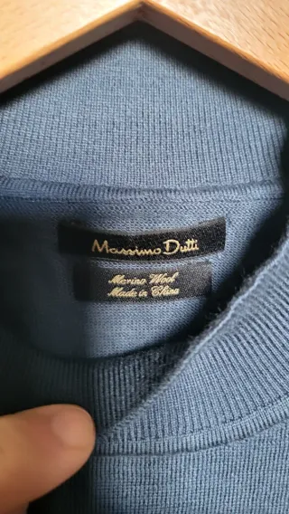 Jersey lana Massimo Dutti azul cuello alto