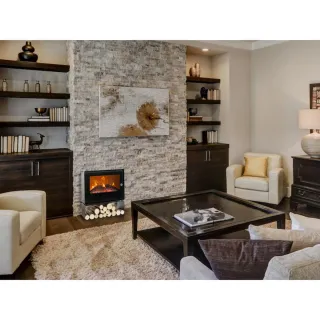 Chimenea Eléctrica PURLINE Negra con Leños