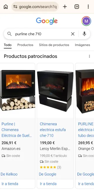 Chimenea Eléctrica PURLINE Negra con Leños