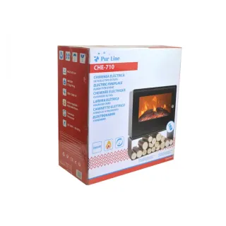 Chimenea Eléctrica PURLINE Negra con Leños