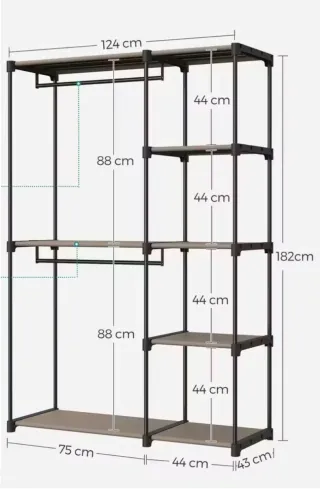 Armadio Songmics RYG026R02 Tela e Metallo