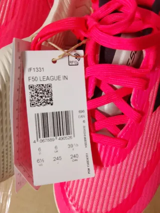 Scarpe calcetto Adidas rosa n.39/5