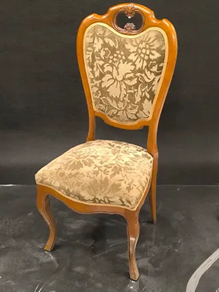 Silla Barroca Isabelina Clásica Madera Tapizada