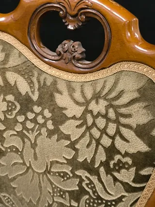 Silla Barroca Isabelina Clásica Madera Tapizada